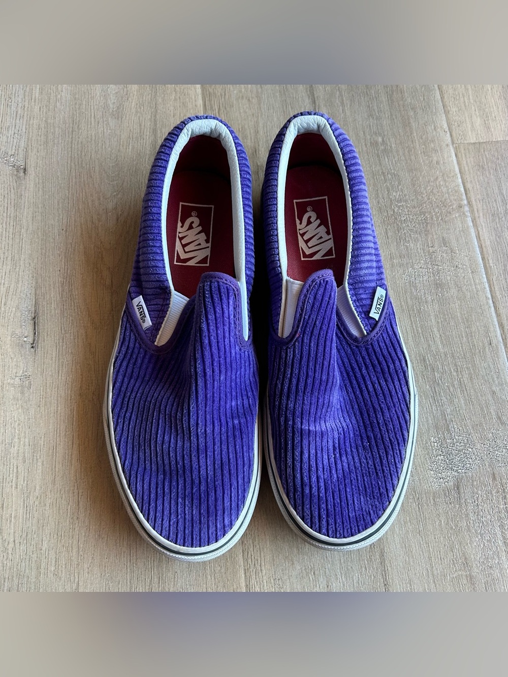 Vans Purple Corduroy Slip On Sneakers
